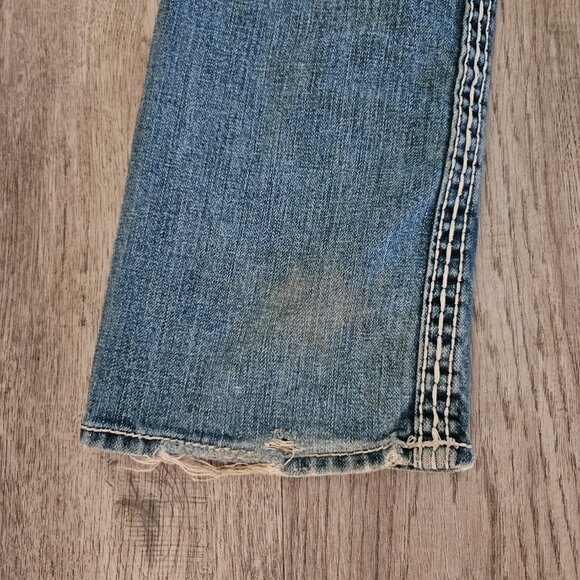 True Religion Brand Jeans Blue Distressed Big T Stitch Bootcut – Women’s 28 - Picture 11 of 11